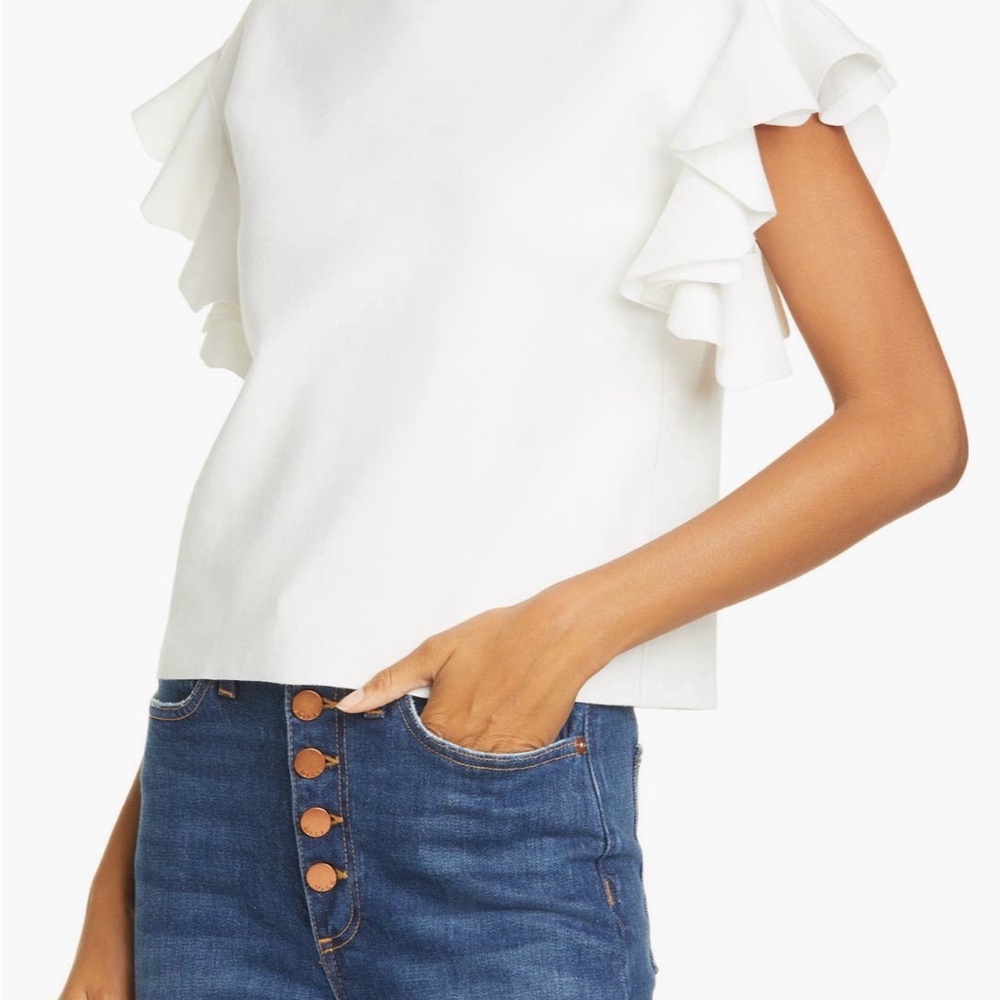 Alice + Olivia Maxine Ruffle Sleeve Sweater
